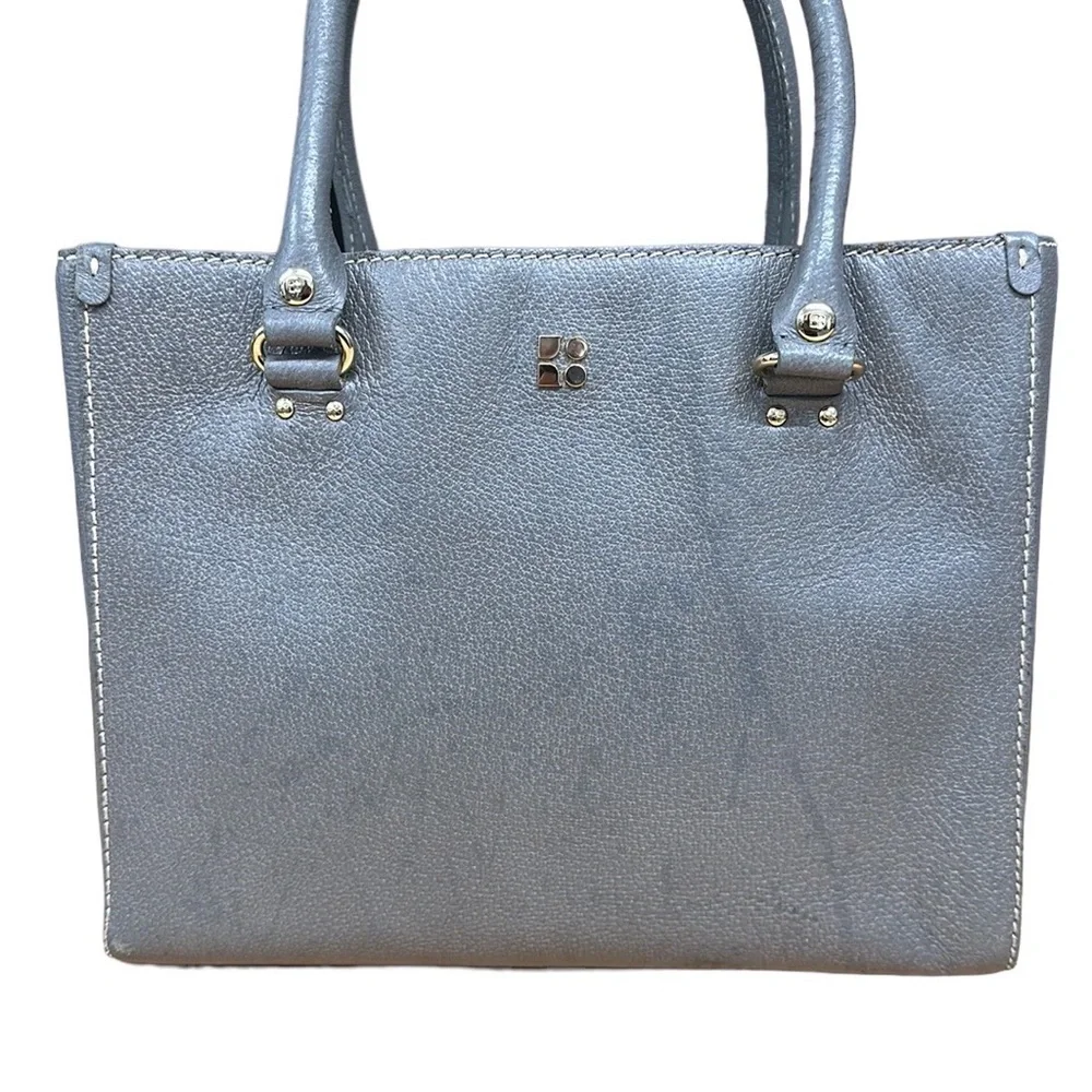 KATE SPADE Quinn Tarrytown Gray Marbled Leather Tote Purse Handbag 11.25